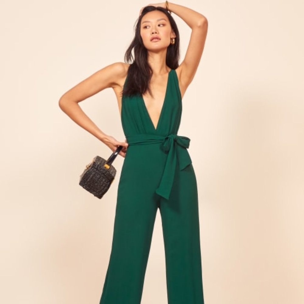 Reformation Sofi jumpsuit Emerald new without tags